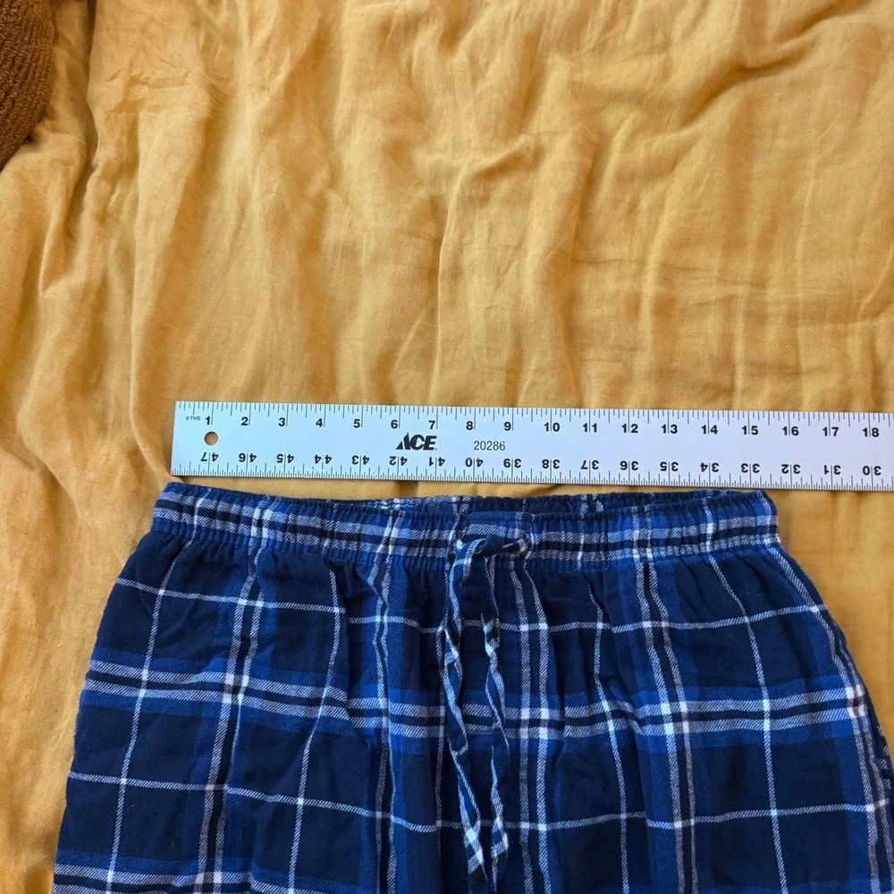 NFL‎ Team Apparel Los Angeles Rams Mens Plaid Pajama Pants Blue White Large